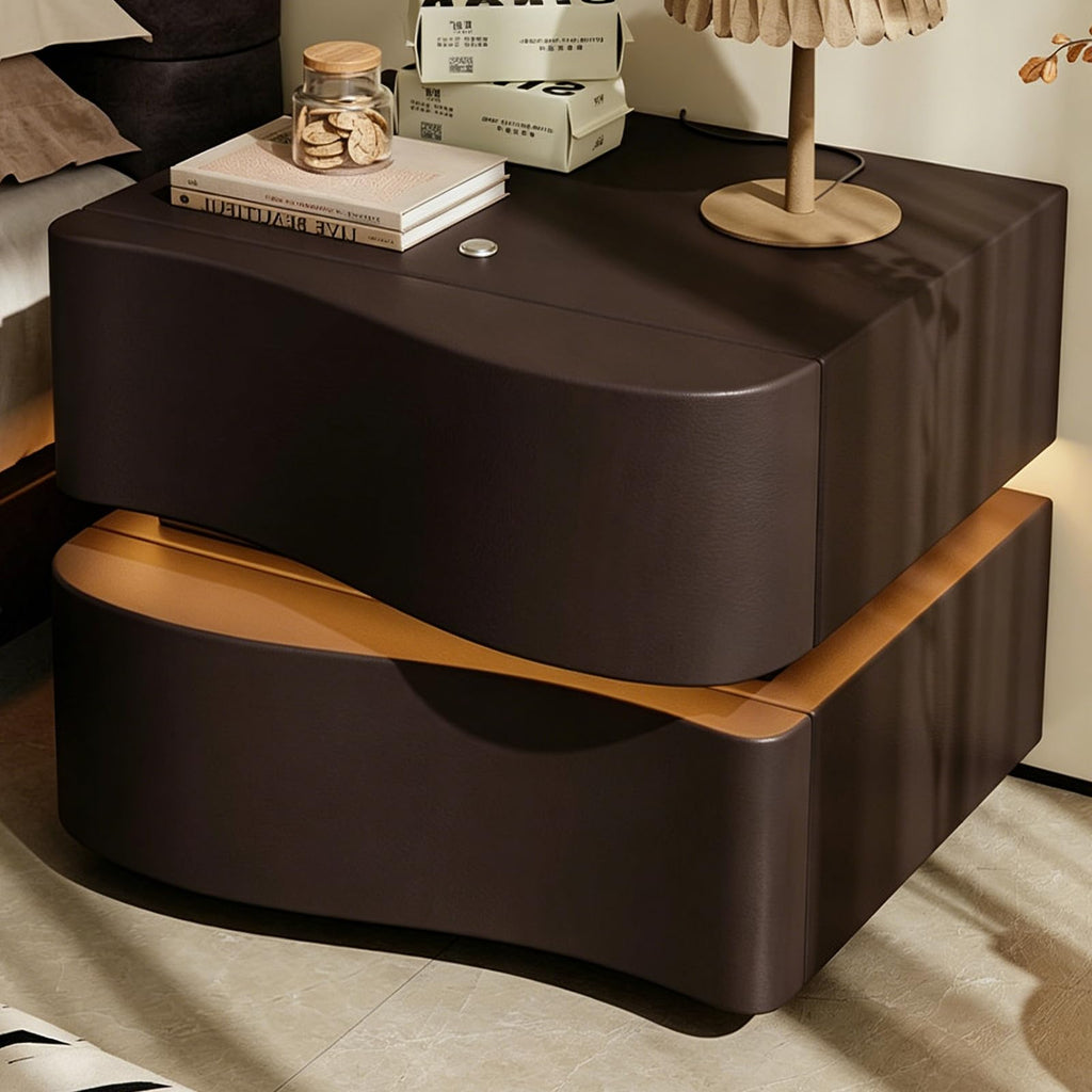 Fluted Touch-Light Nightstand