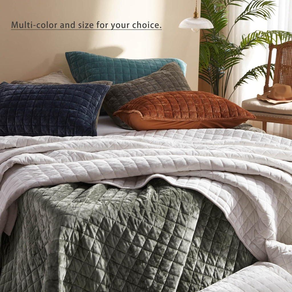 LEAONME Velvet Quilt King Size-98''x106''