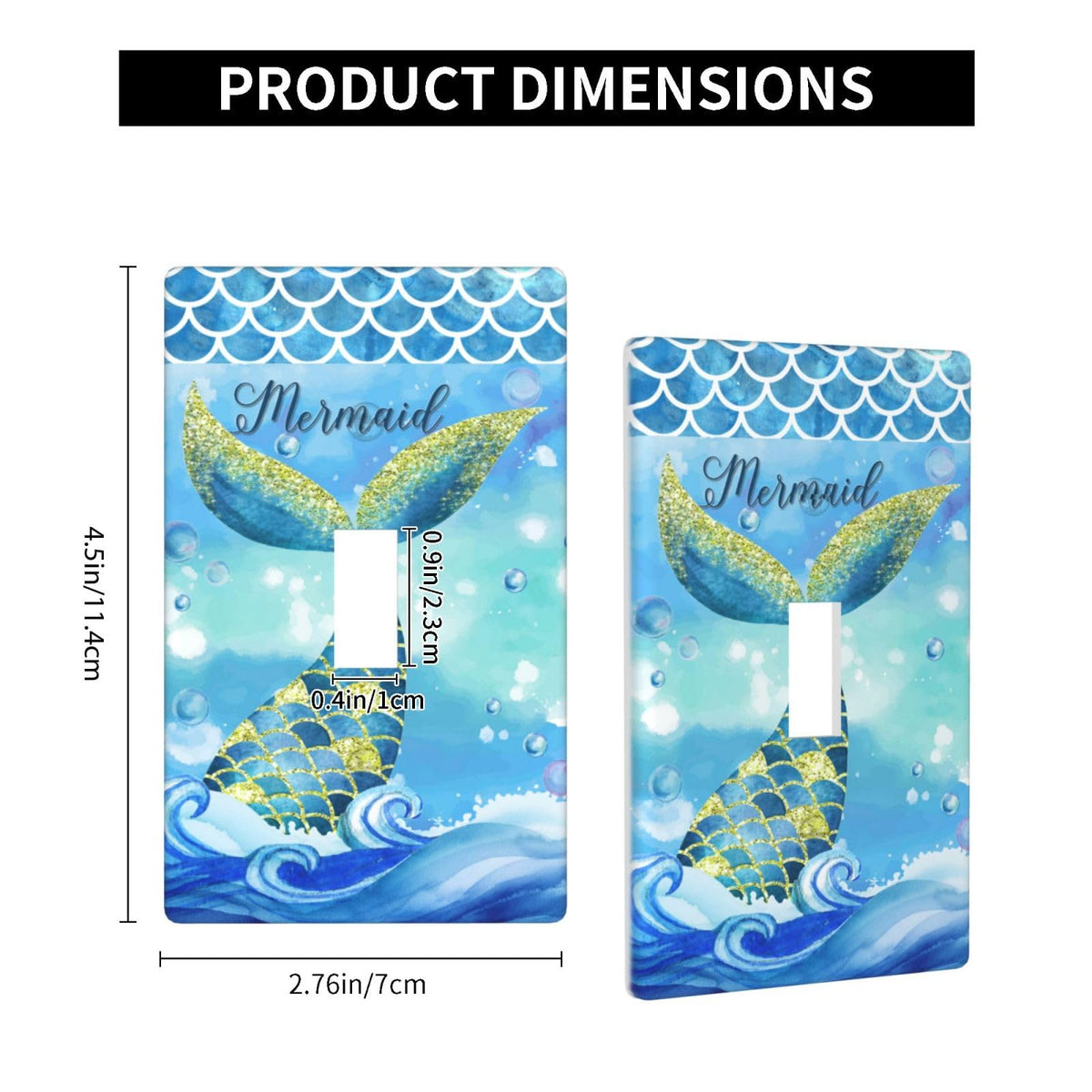 Cartoon Ice Cream Cone With Dripping White Glaze And Wafer Decor Print Light Switch Plate Cover Plastic Wall Plates (Single Gang Electrical Switch Duplex Outlet Cover)