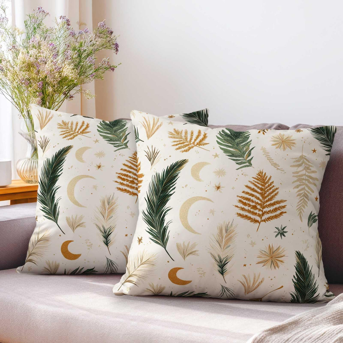 Teal Boho Mandala Throw Pillow Covers 18x18 Set of 2