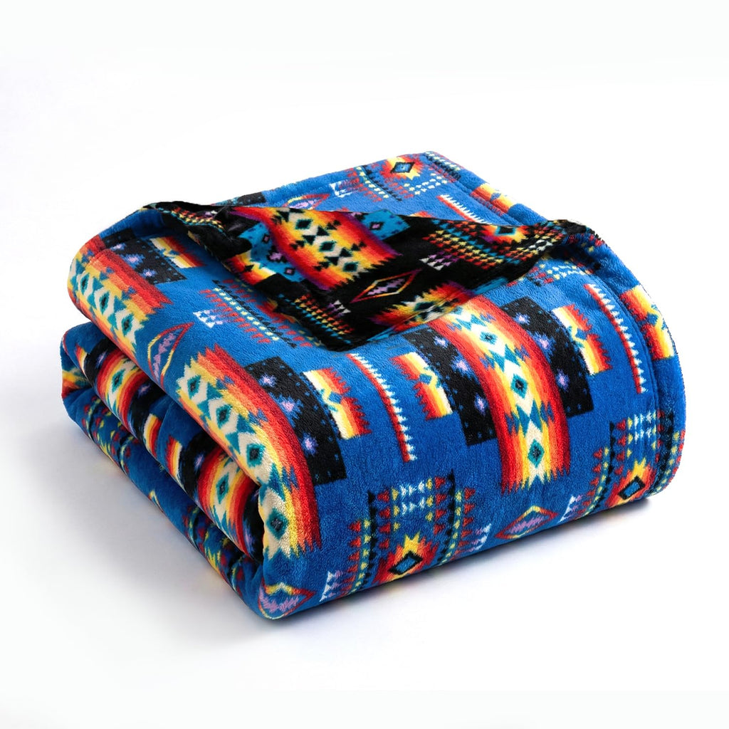 Sacred Thread Aztec Blanket Fleece, Western Blanket (Coffee Flannel) (King)