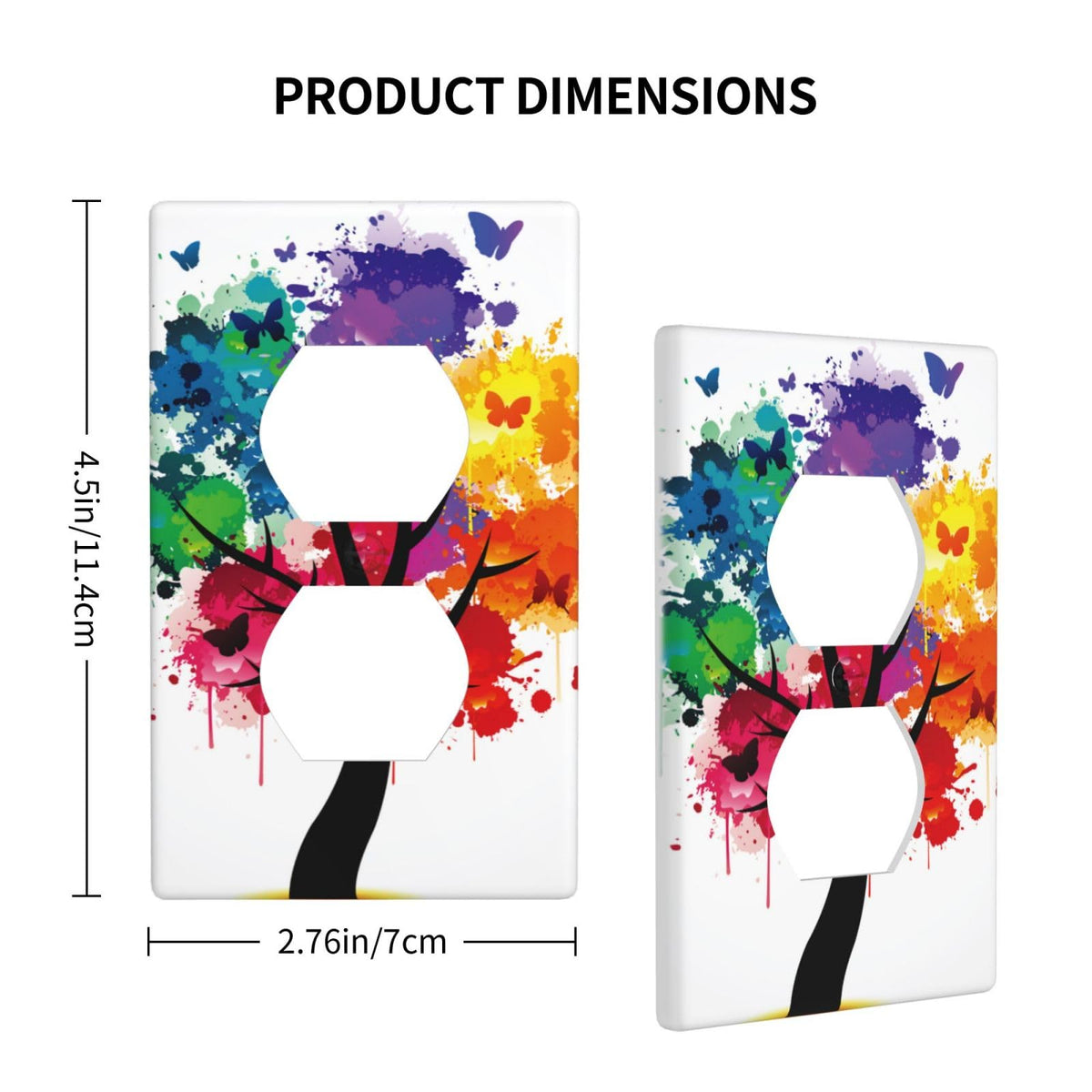 Cartoon Ice Cream Cone With Dripping White Glaze And Wafer Decor Print Light Switch Plate Cover Plastic Wall Plates (Single Gang Electrical Switch Duplex Outlet Cover)