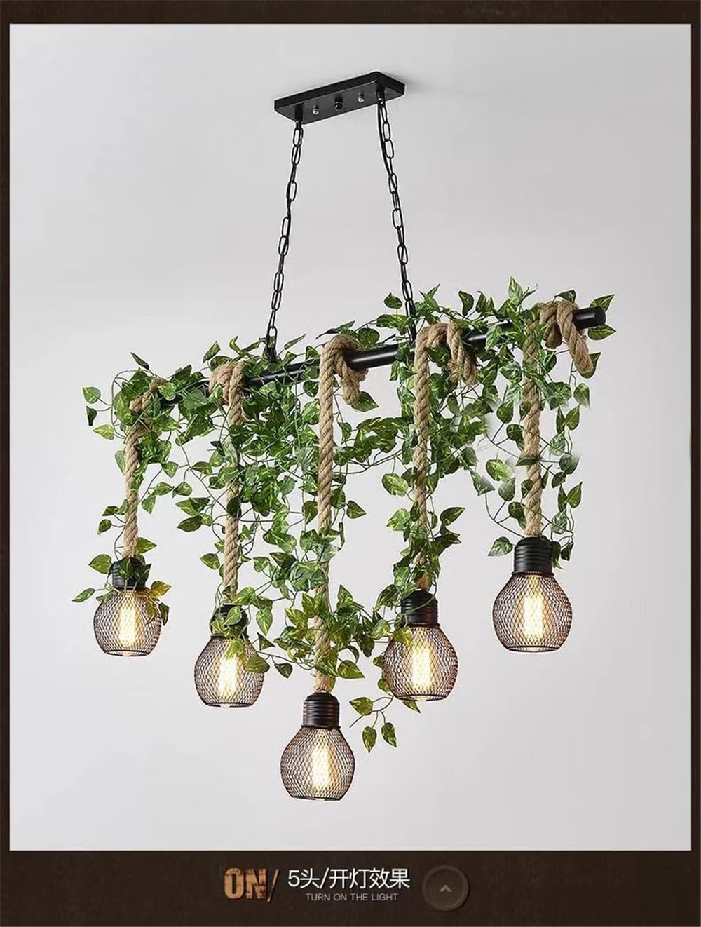 American Pastoral Restaurant Pendant Light LED Retro Creativity Hemp Rope Music