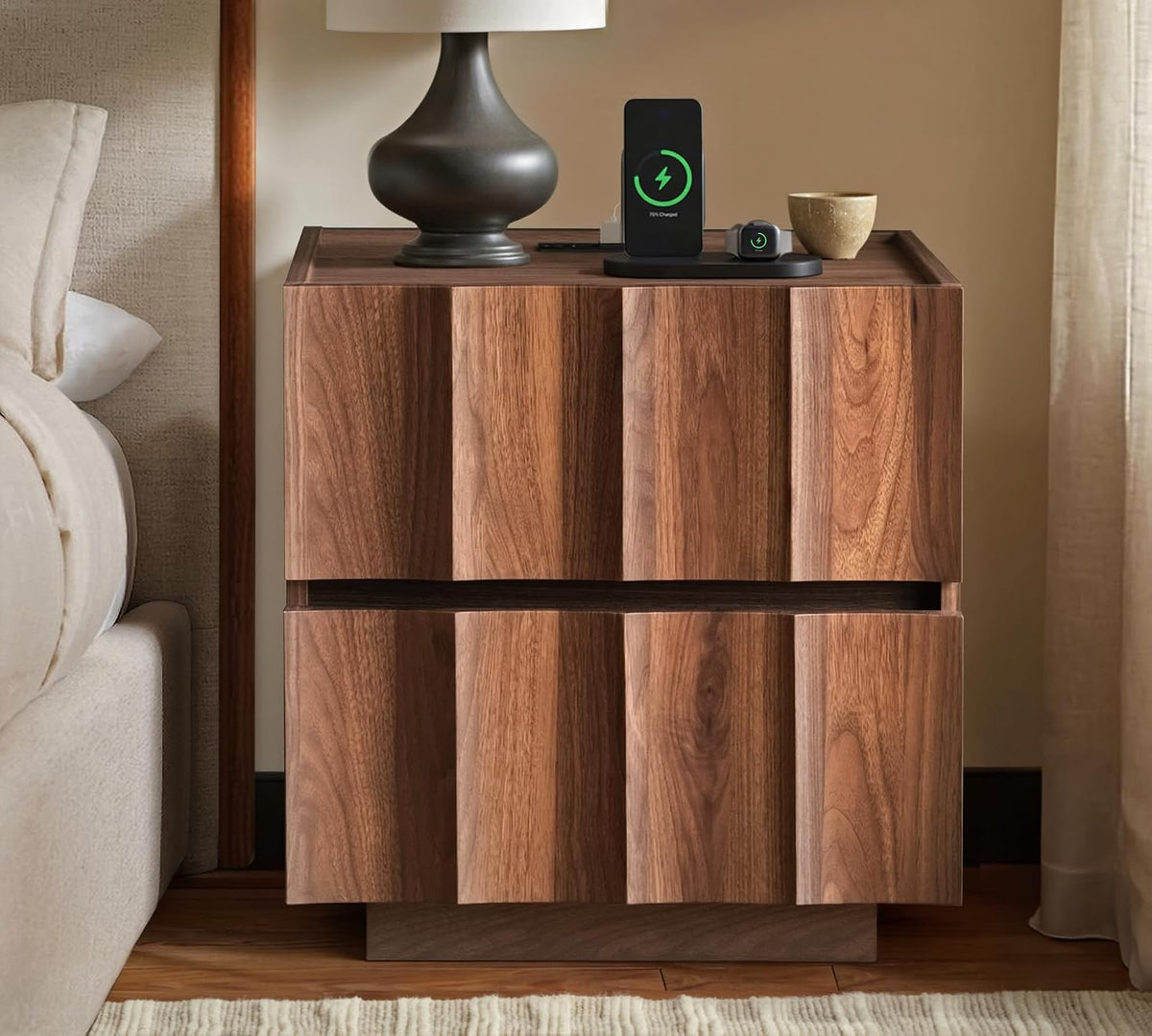 Fluted Charging Nightstand