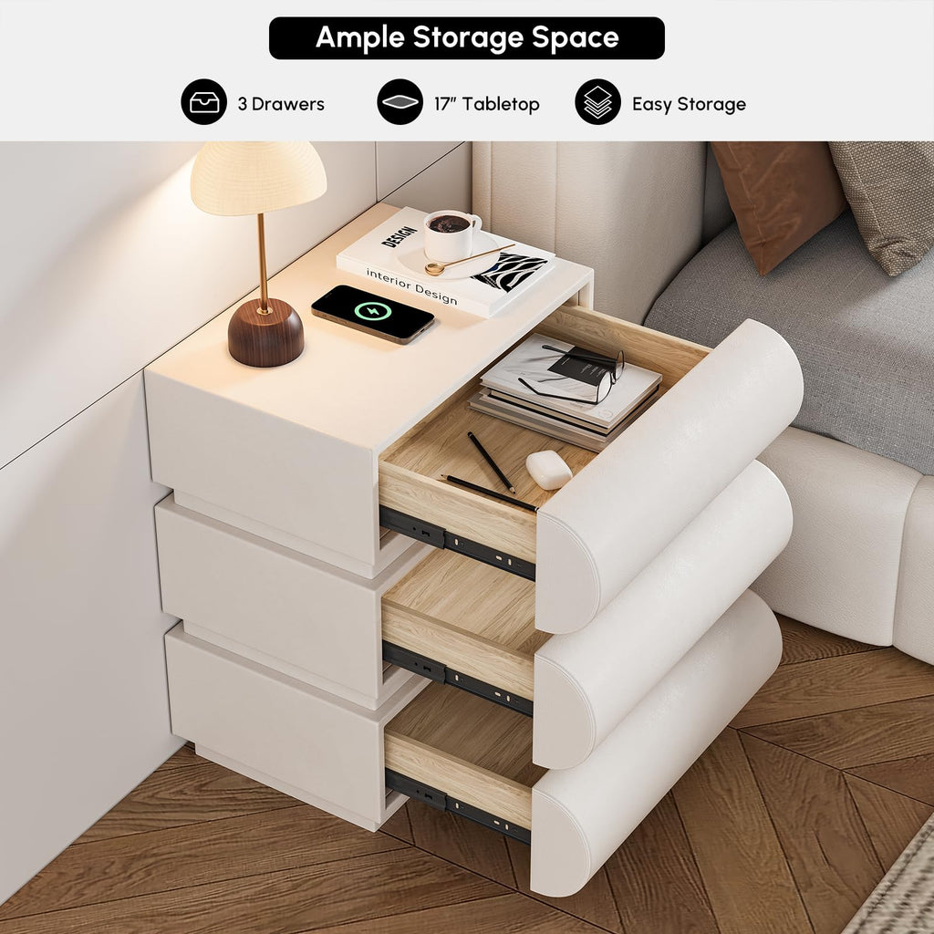 Smart Faux-Leather Nightstand
