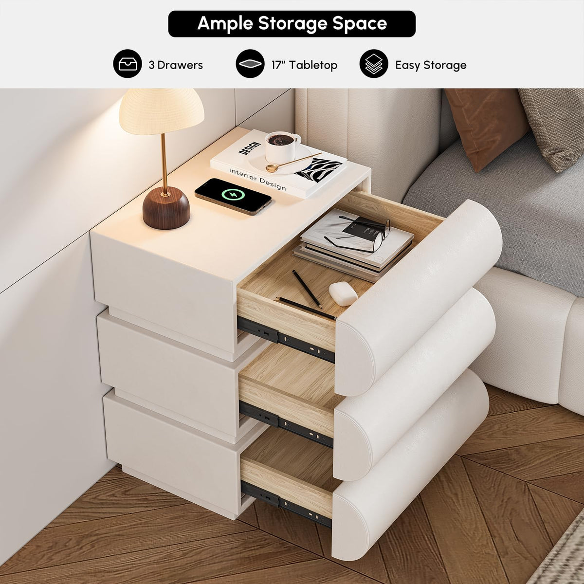 Smart Faux-Leather Nightstand