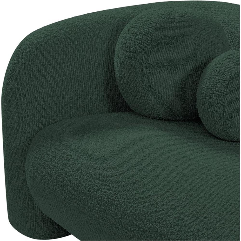 Art Deco Bouclé Accent Chair with Ball Pillow