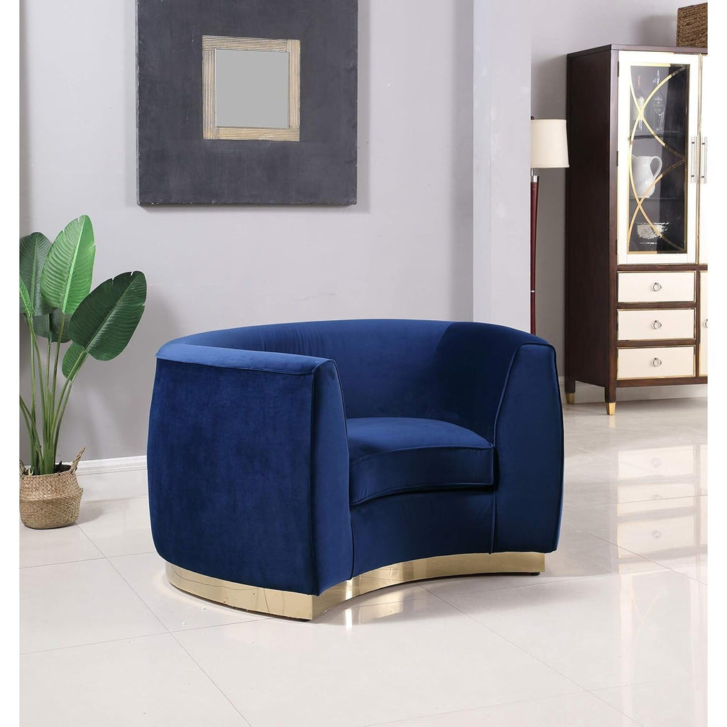 Maykoosh Velvet Accent Chair - Modern Living Room Upholstered Seating with Steel