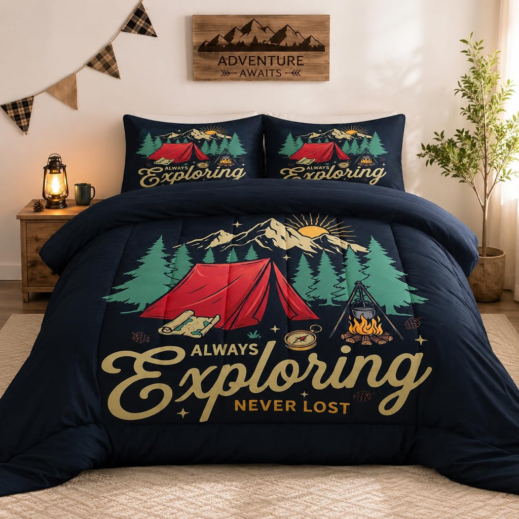 Pamnest Queen Comforter Set, 3 Pieces African Floral Bedding, All Season