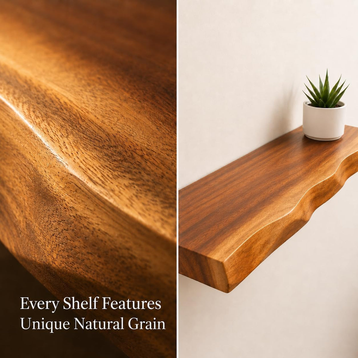 Live-Edge Floating Shelves – Set of 2