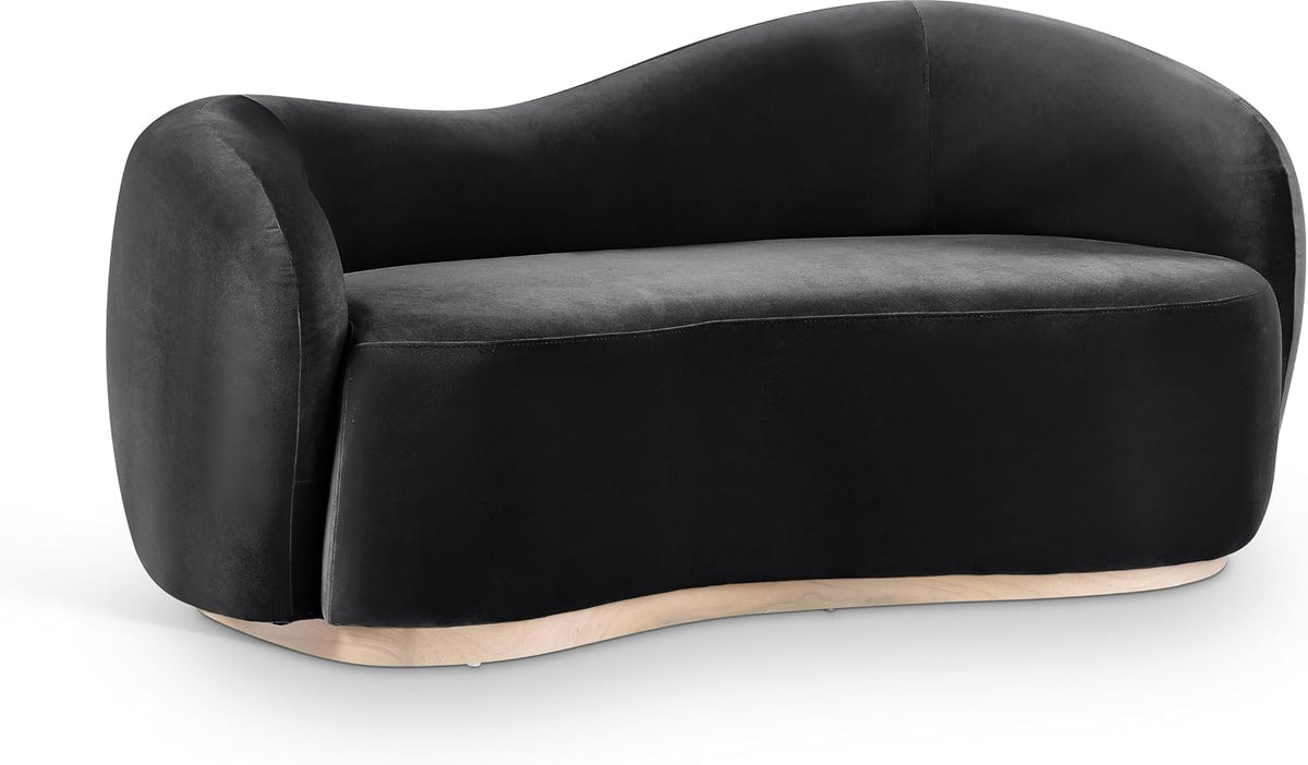 Meridian Gustavo Art Deco Velvet Loveseat
