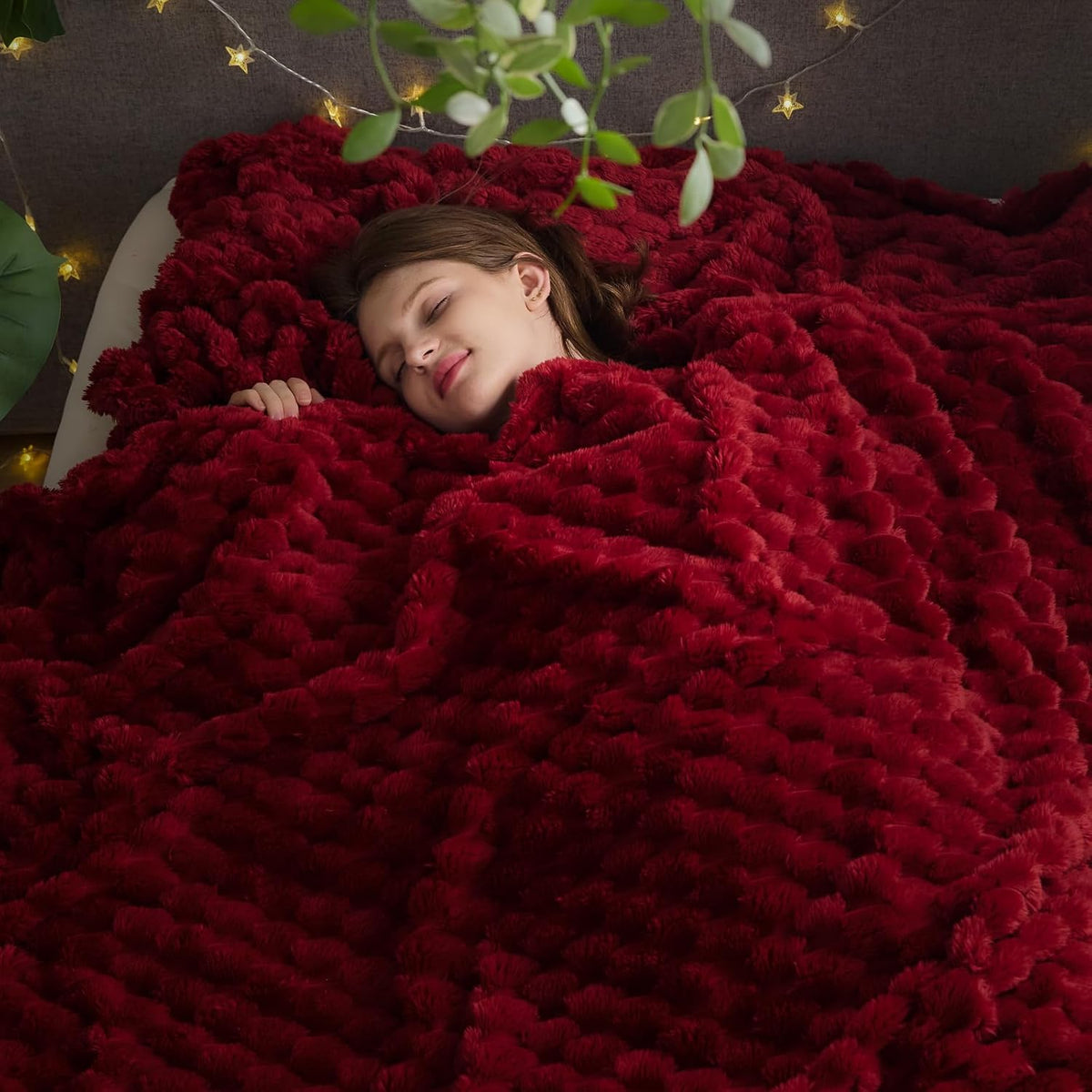 Ribbed Fleece Throw Blanket