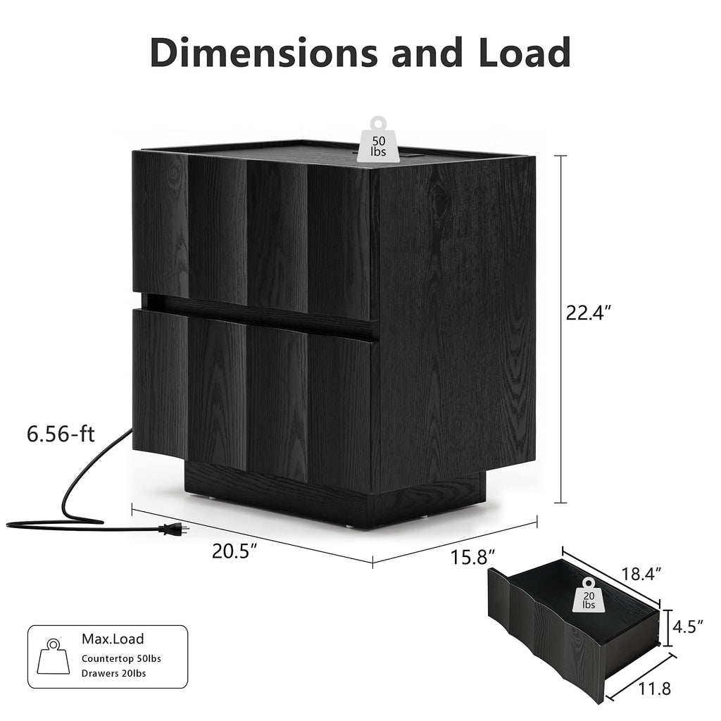 Fluted Charging Nightstand