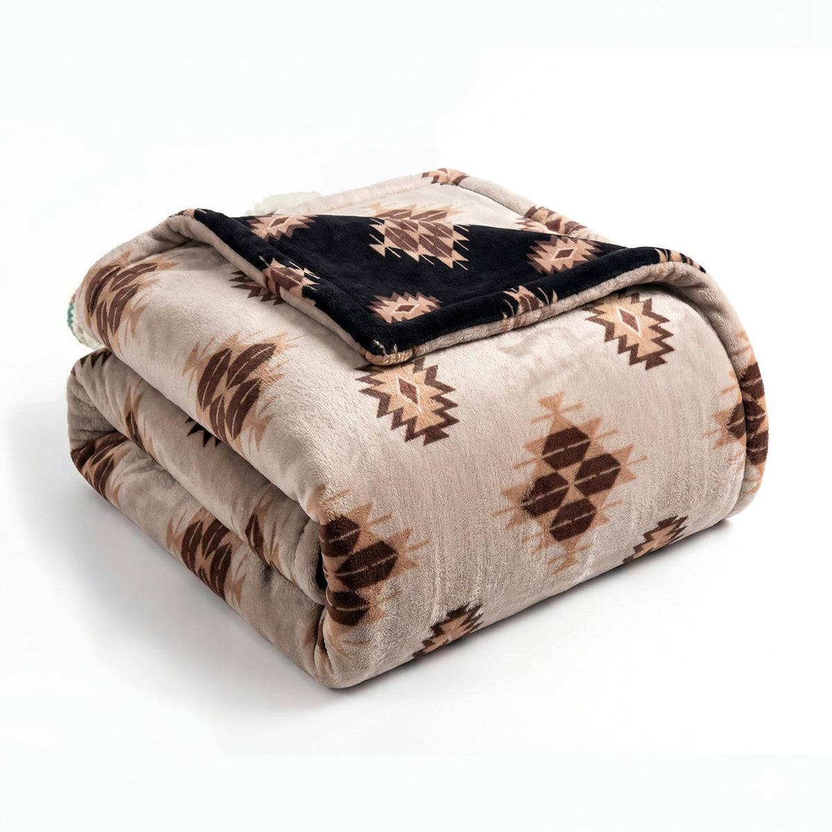 Sacred Thread Aztec Blanket Fleece, Western Blanket (Coffee Flannel) (King)
