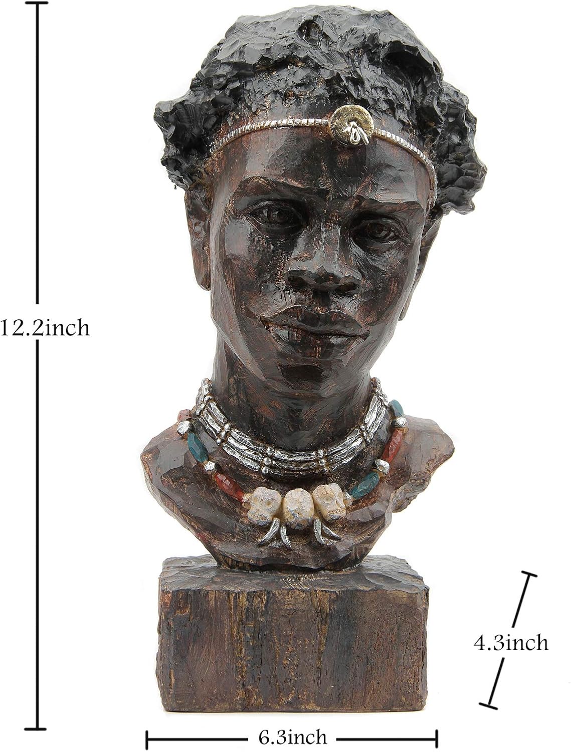 Leekung African Statues for Home Decor, African Art Sculptures Man Statue