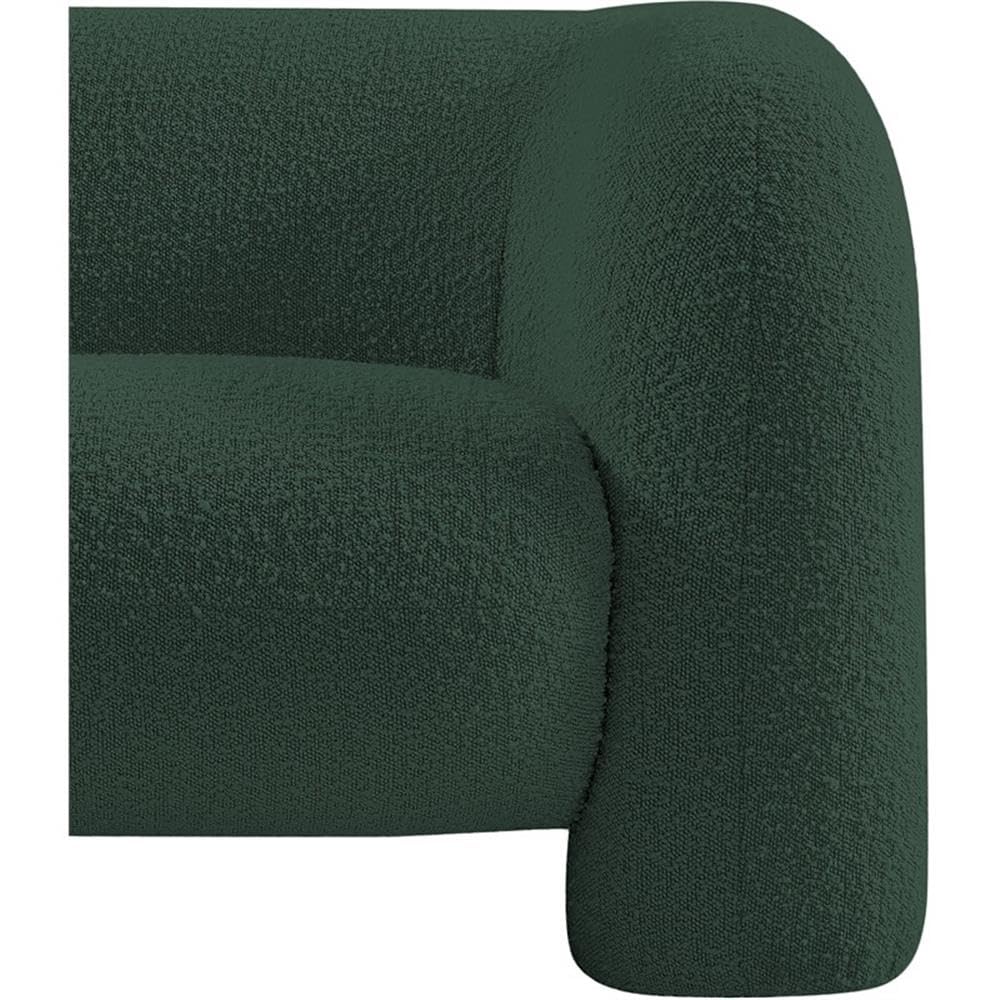 Art Deco Bouclé Accent Chair with Ball Pillow