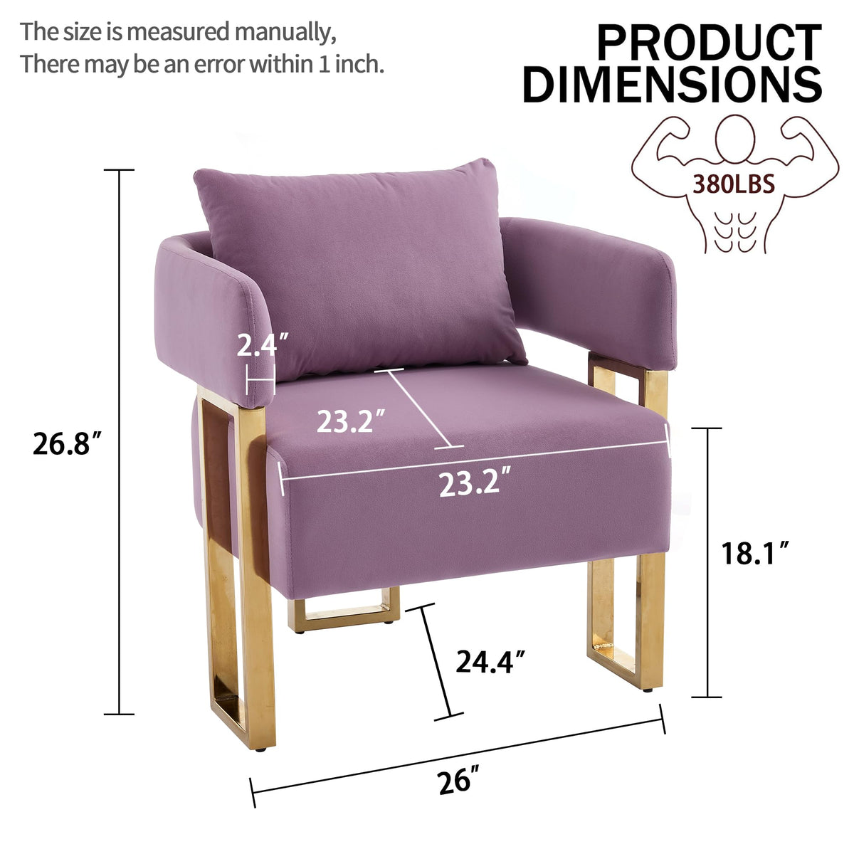 Upholstered Barrel Accent Chairs with Gold Legs – Set of 2