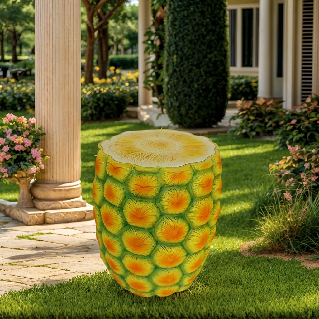 Fruit-Inspired Stool,End Table:Multi-Functional Furniture–as Seating,Stylish Side Table,Home Decor Plant Stand (Yellow Lemon, Inches, 14.17, Inches, 12.60, Inches, 12.60)
