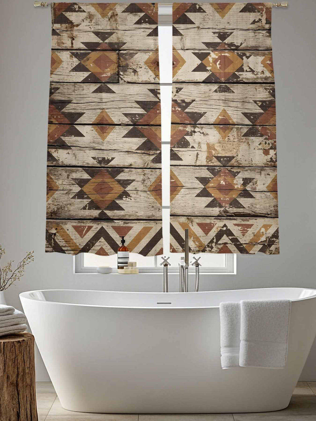 Diamond Tribal Sheer Curtains, Set of Two