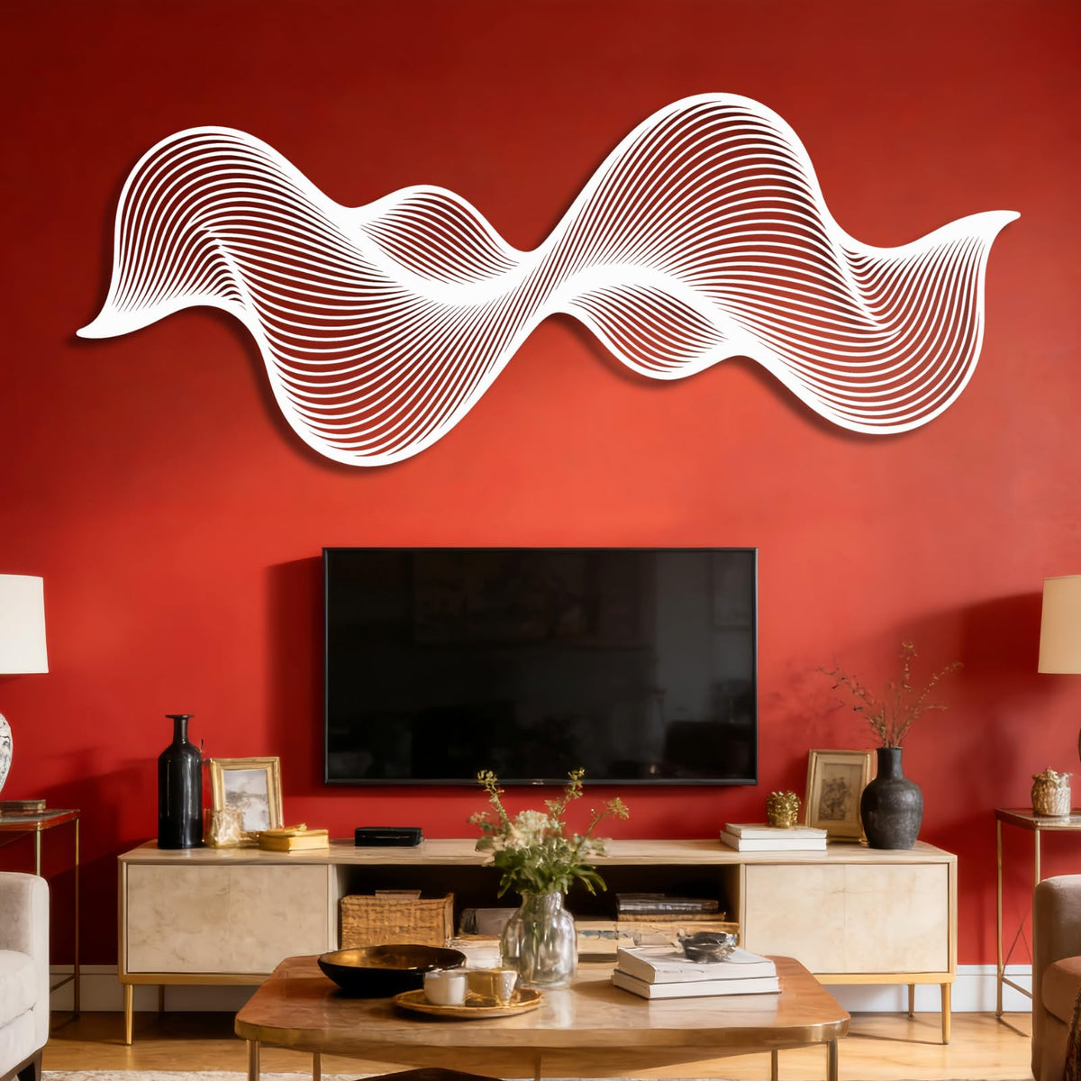 Geometric Metal Line Wall Art
