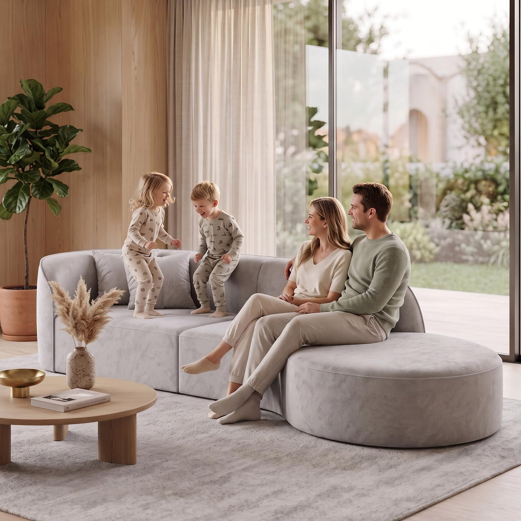 110 Inch Sectional Sofa with Deep Seat Right