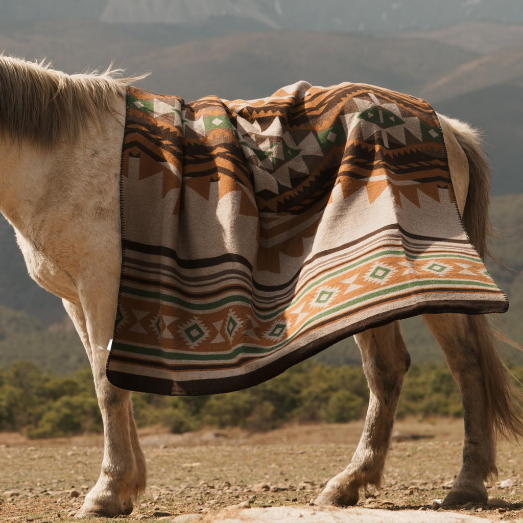 Aztec Sherpa-Lined Throw Blanket
