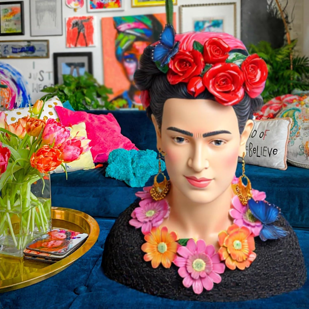 Artistic Frida Kahlo-Inspired Resin Bust Sculpture