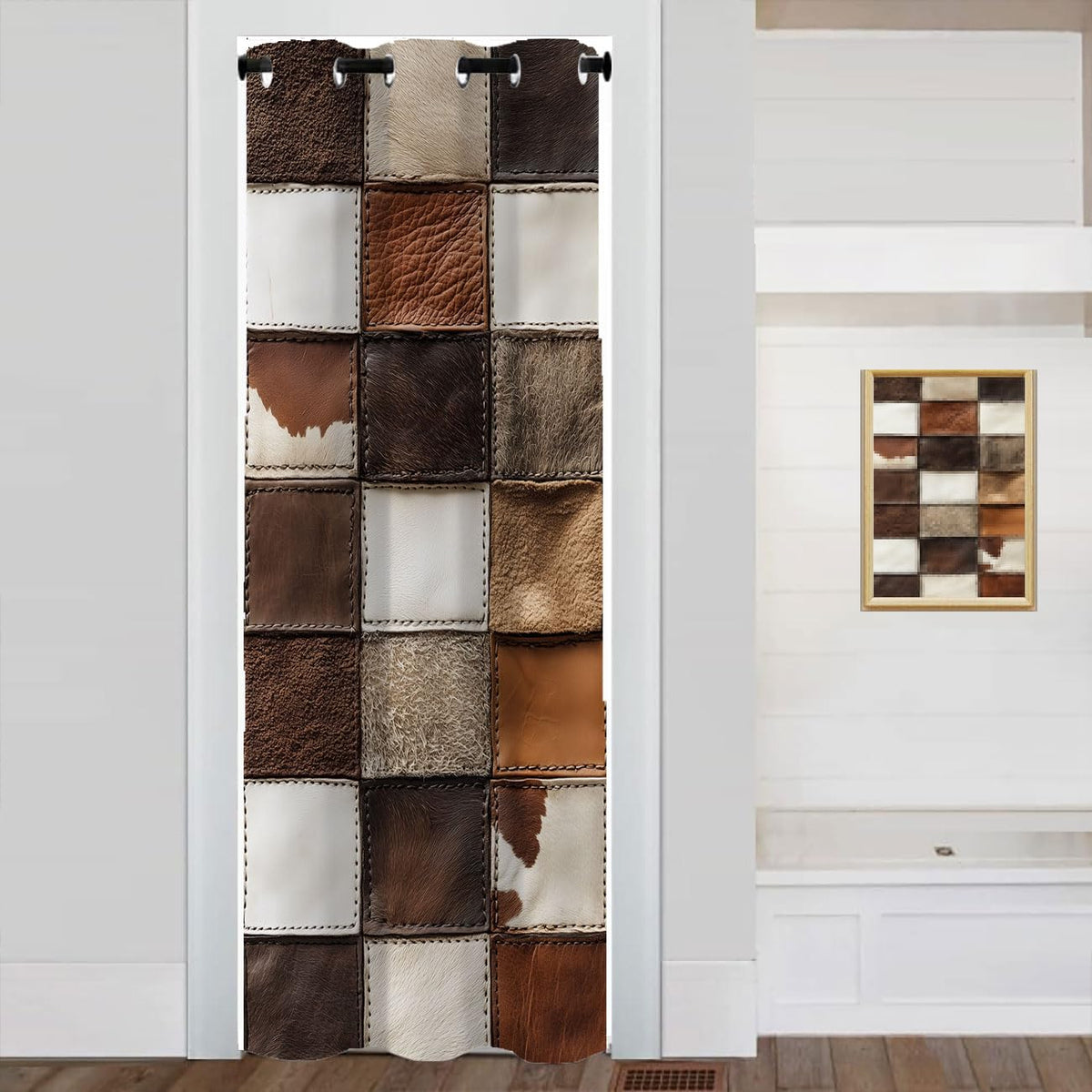 Cowhide Print Door Curtain Panel