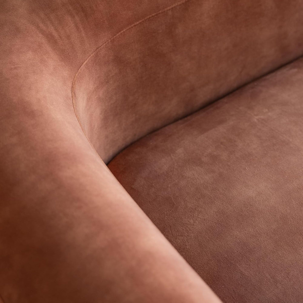 Acanva Mellow Modern Tight Curved Back Velvet Sofa, 4 Seater Modular