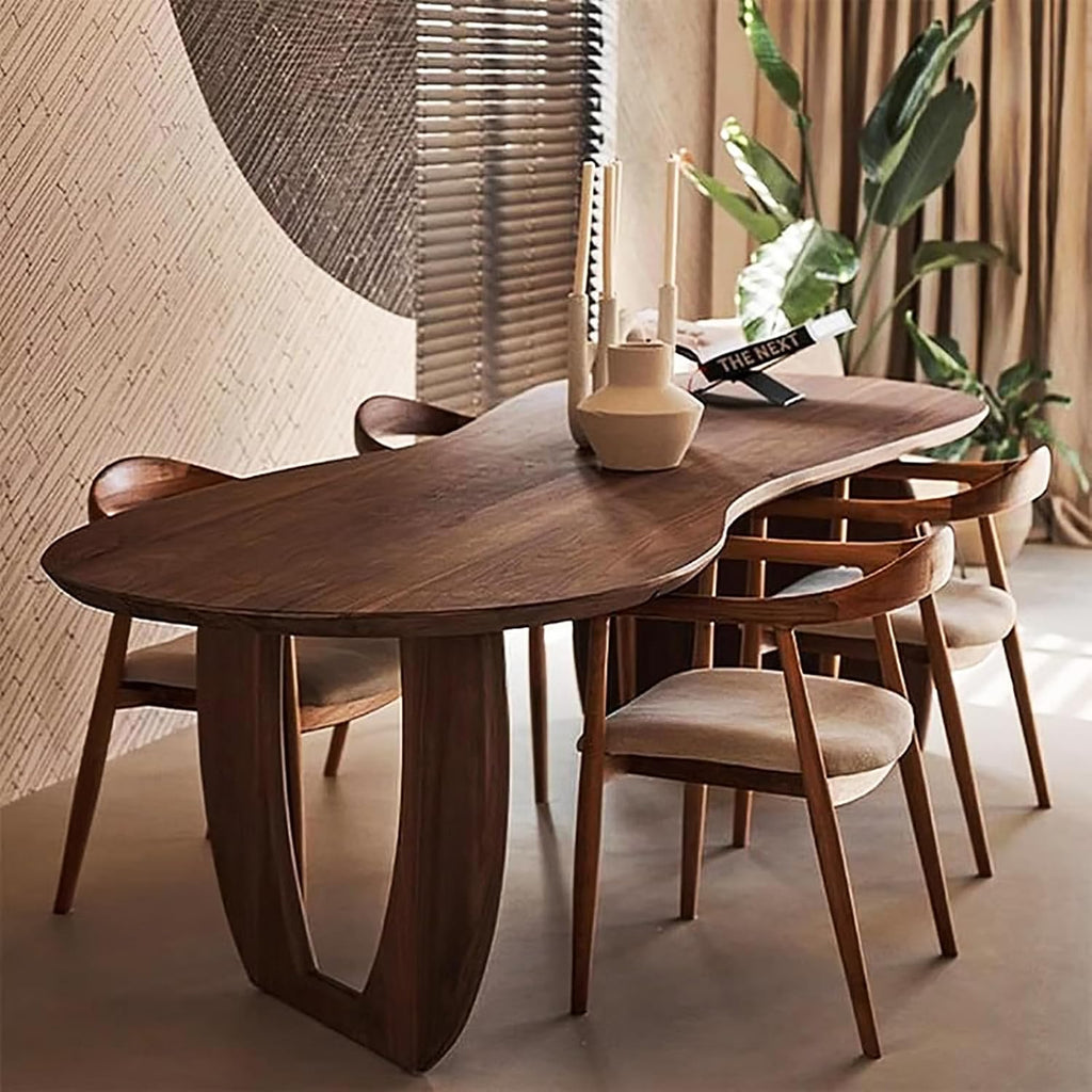 Double-Pedestal Solid Wood Dining Table