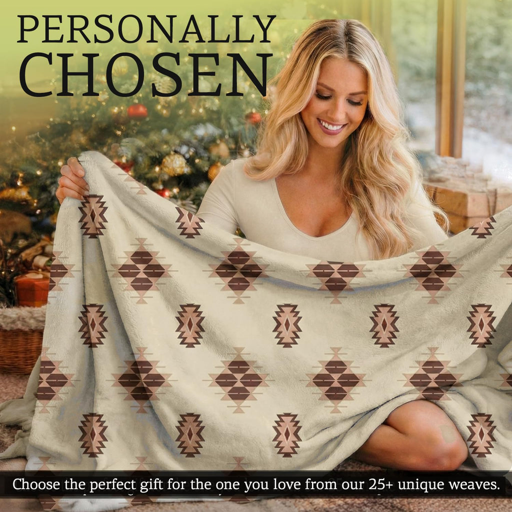 Sacred Thread Aztec Blanket Fleece, Western Blanket (Coffee Flannel) (King)