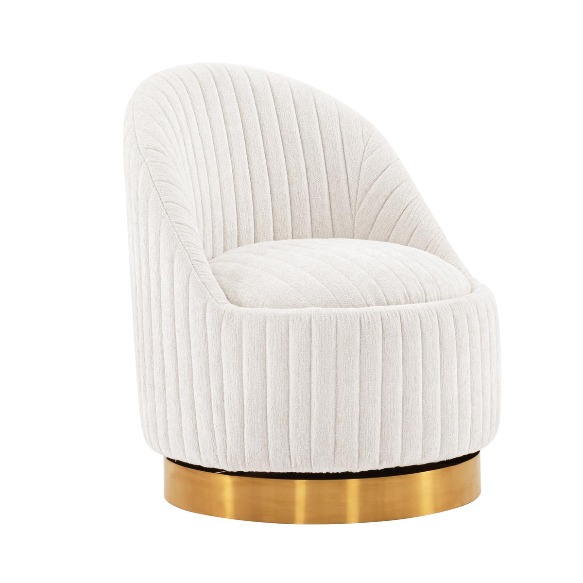 Manhattan Comfort Leela Modern Swivel Accent Chair in Luxurious Boucle Upholstery
