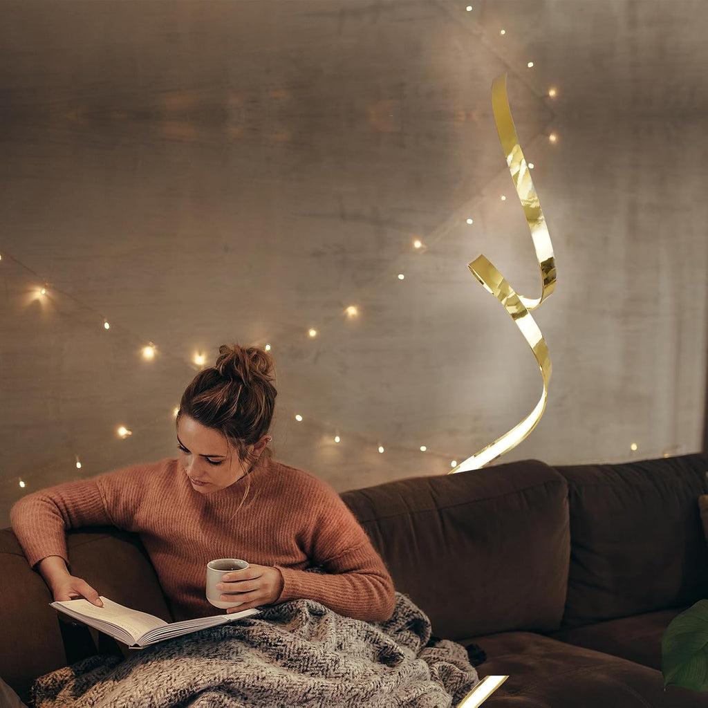 3 Color Temperature LED 60W 59inches Golden Electroplated Floor Lamp with Remote