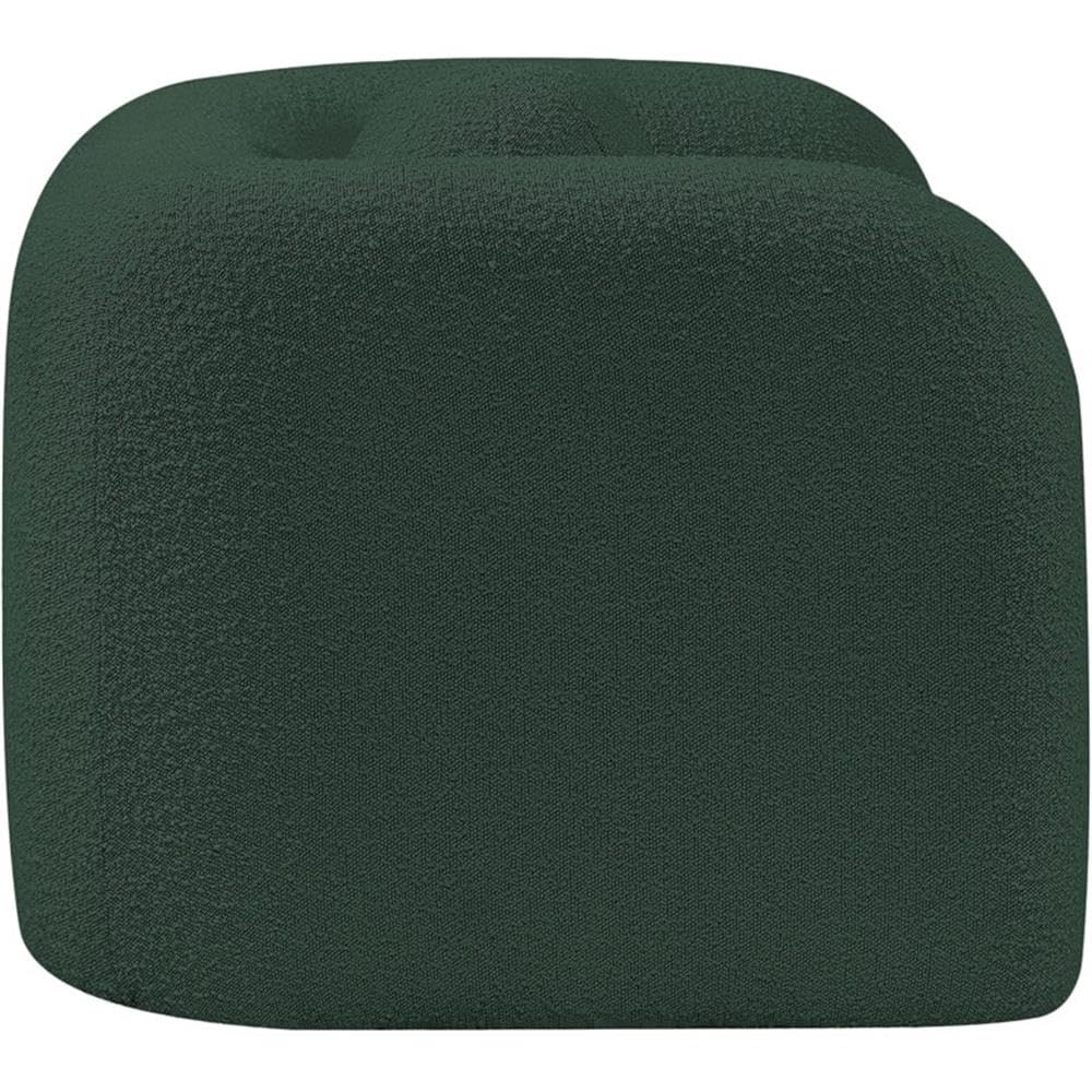 Art Deco Bouclé Accent Chair with Ball Pillow