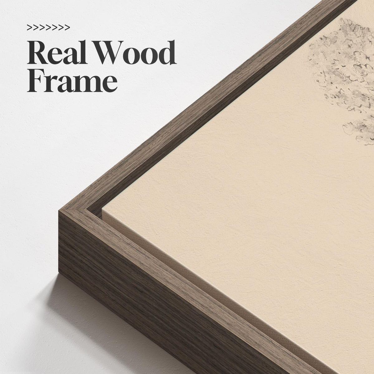 Framed Neutral Tree Ring Wall Art