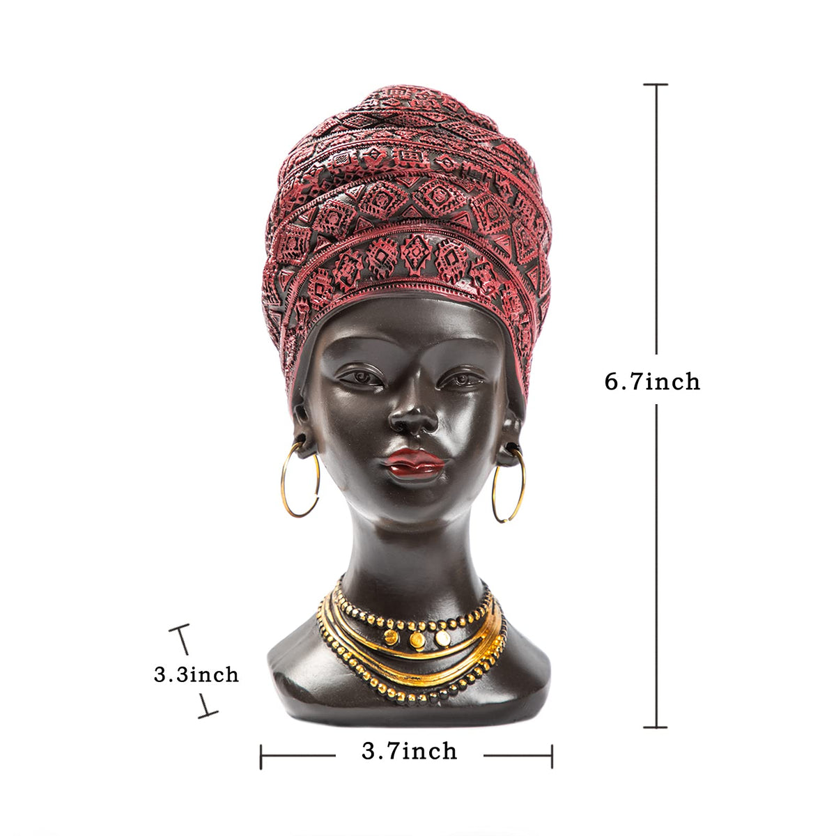 African Woman Bust Sculpture