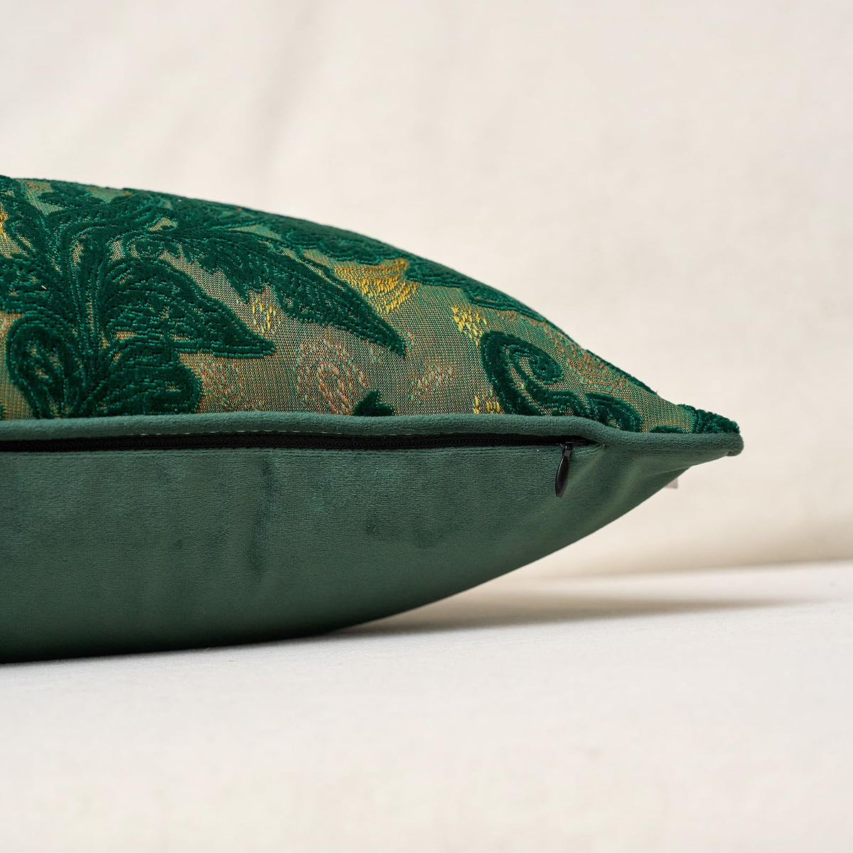 Vintage Floral Cut-Velvet Pillow Cover