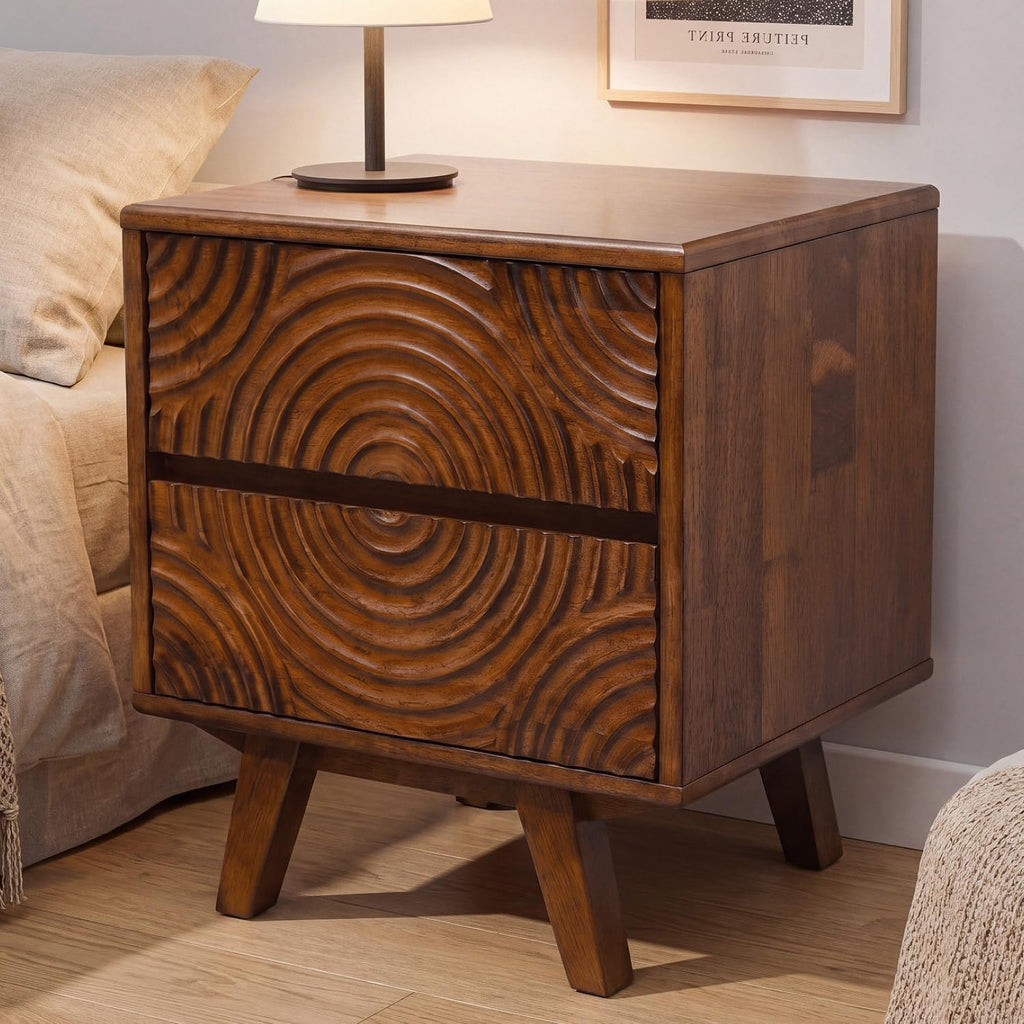 Acacia Harmony Two-Drawer Nightstand