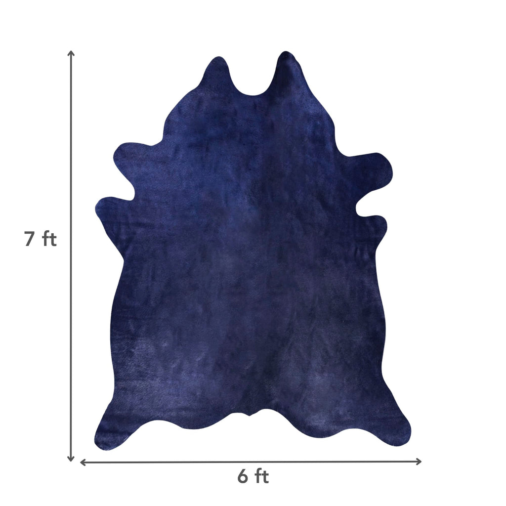 Natural Geneva Cowhide Area Rug, Off-White, 6 ft x 7 ft
