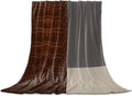 Leather-Pattern Flannel Fleece Throw Blanket