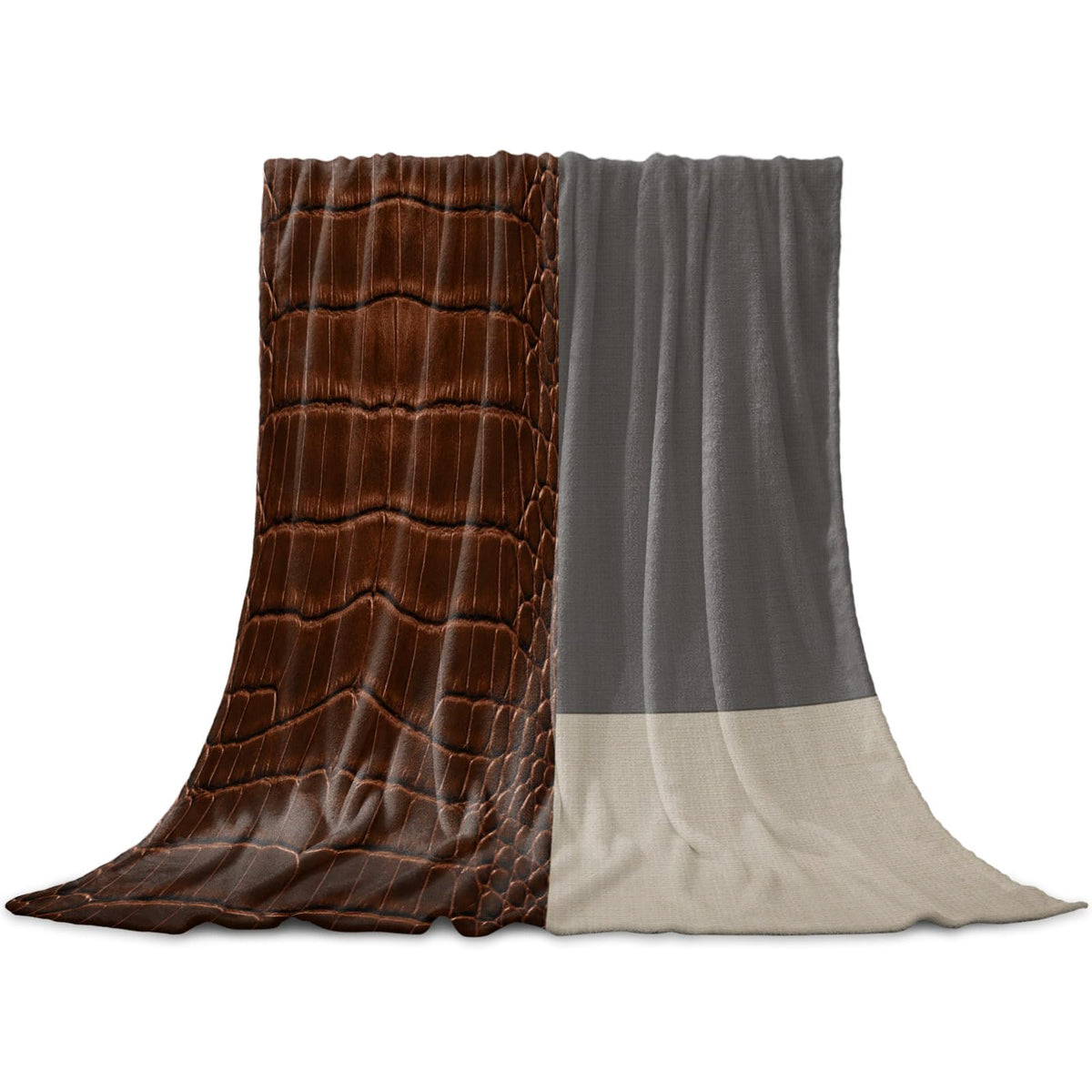 Leather-Pattern Flannel Fleece Throw Blanket