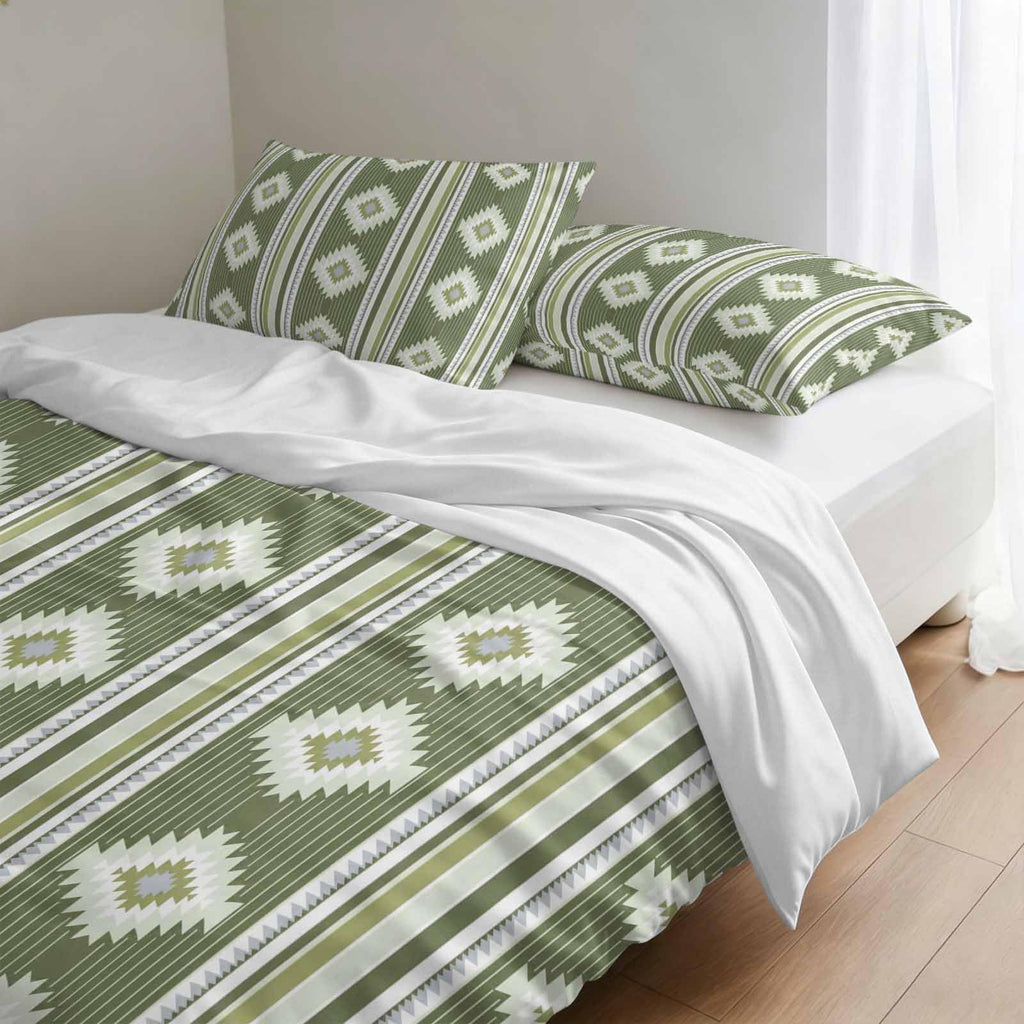 3 Pieces Duvet Cover Queen Bedding Sets Western Ethnic Brown Geometric Luxury Soft