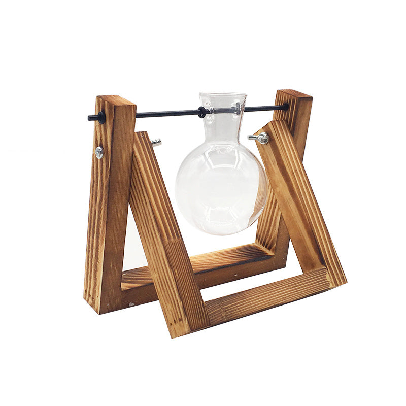 Swing Wood-Stand Glass Propagation Vase