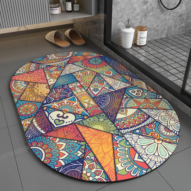 Retro Non-Slip Bath Mat with Quick-Dry Technology