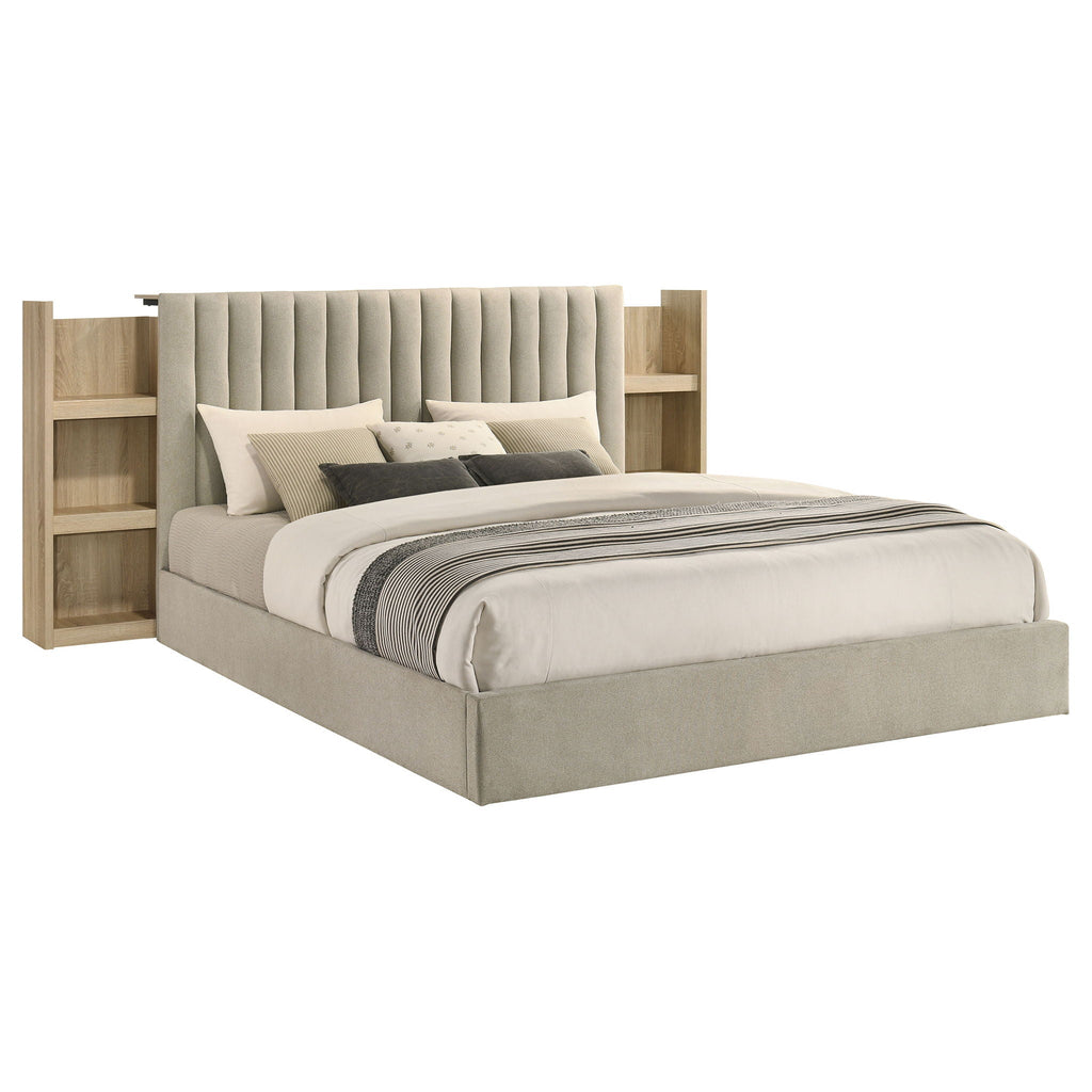 Arielle Light Oak Five-Piece Eastern King Bedroom Set