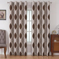 Wave Jacquard Grommet Curtains, Set of Two