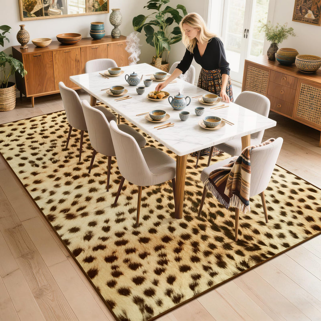 BENRON Soft Cowhide Rug 4x6, Faux Cow Hide Rug for Living Room Bedroom