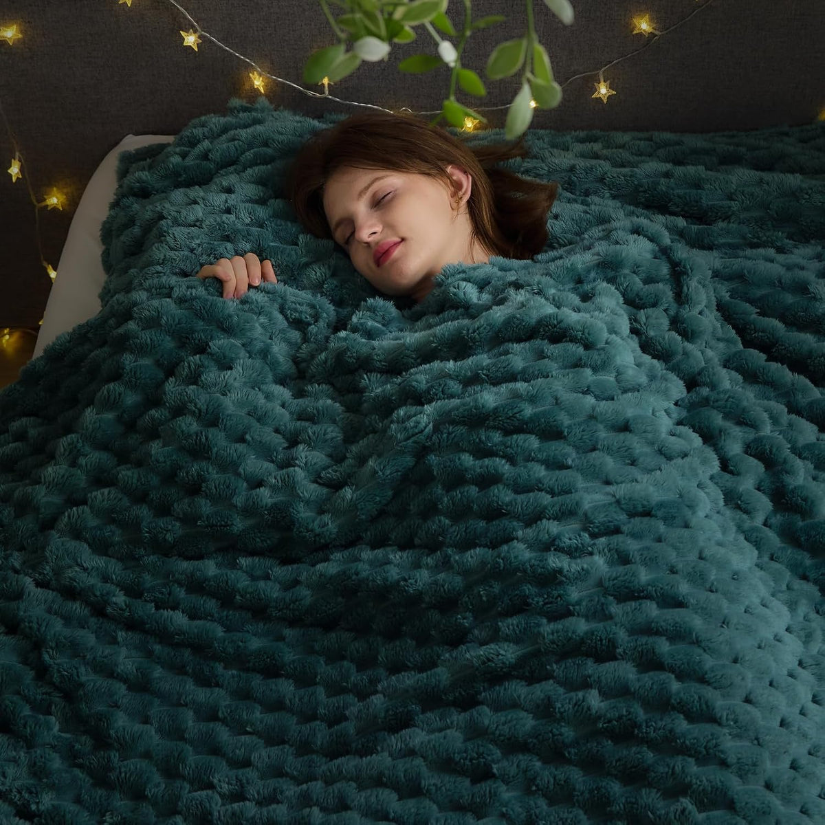 Ribbed Fleece Throw Blanket