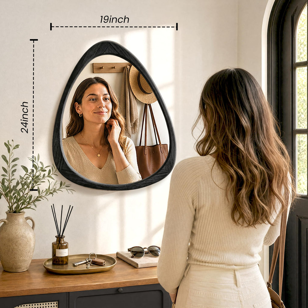 Solid Wood Irregular Full-Length Mirror