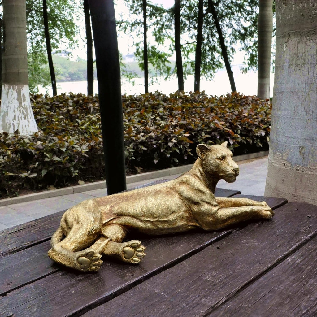 Gold Leopard Sculpture